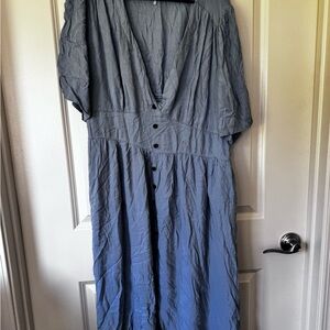 BloomChic Blue Maxi Sundress with Dolman Sleeves